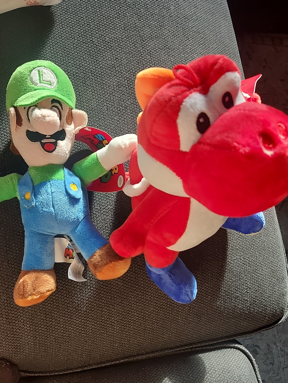 Super Mario Luigi Plush Toy & Red Yoshi Stuffed Figure - Kids Toys